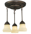 Meyda Lighting 130778 15" Wide White Puffy Rose 3 Light Semi-Flushmount Ceiling Fixtures