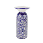 Sagebrook Home White/Blue Diamond Vase 13``