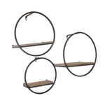 Sagebrook Home 13107-02  8" Wood/Metal Wall Shelves, Set of 3