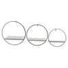 Sagebrook Home 13107-05 14" Wood/Metal Wall Shelves, White/Silver, Set of 3