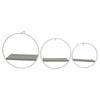 Sagebrook Home 13107-06 14" Wood/Metal Wall Shelves, Gray/White