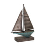 Sagebrook Home 13128-01 11.25" Teal/Galvanized Metal Sailboat