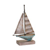 Sagebrook Home 13128-02 8.25" Teal/Galvanized Metal Sailboat
