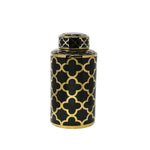 Sagebrook Home Black/Gold Petal Pattern Jar 15.75``