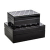 Sagebrook Home Set of 2 Black/Silver Boxes