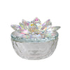 Sagebrook Home 13212-05 Glass Trinket Box Clear with Rainbow Color Lid, Glass