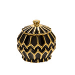 Sagebrook Home Black/Gold Ceramic Box