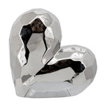 Sagebrook Home Silver Ceramic Heart 11.5"