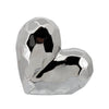 Sagebrook Home Silver Ceramic Heart 7.75"