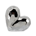 Sagebrook Home Silver Ceramic Heart 7.75"