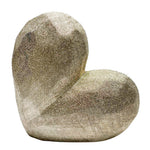 Sagebrook Home 13216-07 11" Scratched Heart Ceramic Sculpture, Champagne