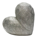 Sagebrook Home 13216-09 11" Scratched Heart Ceramic Sculpture, Silver