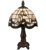 Meyda Lighting 132340 12"H Roseborder Mini Table Lamp
