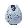 Sagebrook Home Light Blue Pierced Leaf Vase 13``
