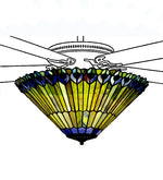 Meyda Lighting 13251 17"W Tiffany Jeweled Peacock Fan Light Fixture