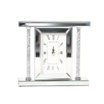 Sagebrook Home Mirrored & Glitter Table Clock, 7.75``