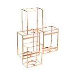 Sagebrook Home Rose Gold Cubes 4 Candle Holder