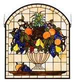 Meyda Lighting 13297 25"W X 29"H Fruitbowl Stained Glass Window Panel
