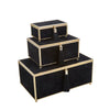 Sagebrook Home Set of 3 Black Velveteen Boxes W/ Tassel