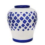 Sagebrook Home 13363-03 15.5" White/Blue Painted Vase