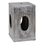 Sagebrook Home Square Silver Garden Stool