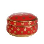 Sagebrook Home 13448-08 5" Red/Gold Polka Dot Box