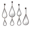 Sagebrook Home Set of 4 Gunmetal Teardrop Mirrors