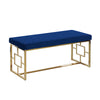 Sagebrook Home Blue/Gold Velveteen Bench, Kd