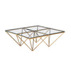 Sagebrook Home Gold Diamond Leg Cocktail Table, Glass