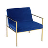 Sagebrook Home 13483-04 31.5" Metal/Velveteen Arm Chair, Navy/Gold