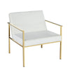 Sagebrook Home Metal/Velveteen Arm Chair, White/Gold