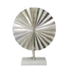 Sagebrook Home Silver Fan Disk On Marble Base, 18``