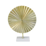 Sagebrook Home Aluminum Fan Disk On Stand, 21`` Gold