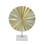 Sagebrook Home Aluminum Fan Disk On Stand, 17`` Gold