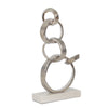 Sagebrook Home 13533-01 15" Linked Silver Rings On Marble Base