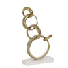 Sagebrook Home Aluminum Interlock Rings On Stand, 15`` Gold