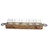 Sagebrook Home 13539 Ring Handle Wood/Glass Votive Holder
