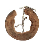 Sagebrook Home Silver People In Wood Circle