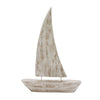 Sagebrook Home 13542-03 27" Mango Wood Sailboat, Whitewash