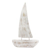 Sagebrook Home Mango Wood Sailboat 19", Whitewash