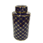 Sagebrook Home 13572-01 15.75" Blue/Gold Ceramic Jar