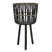 Sagebrook Home Set of 3 Bamboo Planters 11/13/15``, Black