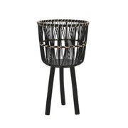 Sagebrook Home Set of 3 Bamboo Planters 11/13/15``, Black