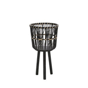Sagebrook Home Set of 3 Bamboo Planters 11/13/15``, Black