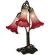 Meyda Lighting 13593 15.75"H Pink/White Pond Lily 3 LT Accent Lamp
