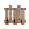 Sagebrook Home Wood Plank 3 Wall Hooks