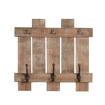 Sagebrook Home Wood Plank 3 Wall Hooks