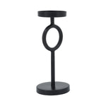 Sagebrook Home 17031-02 Metal, 10" Ring Candle Holder, Black