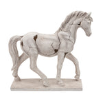 Sagebrook Home Cracked Horse Sculpture, White