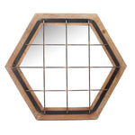 Sagebrook Home Caged Hexagon Wood Mirror